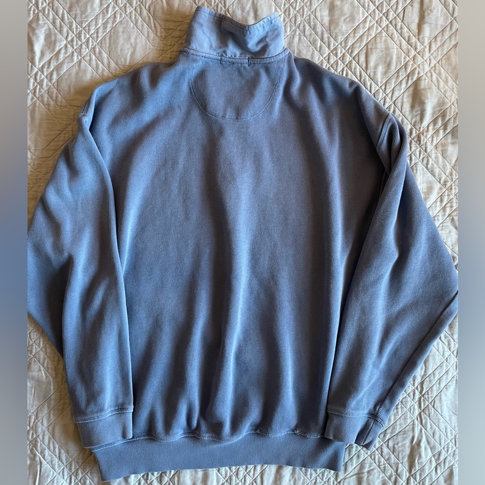 Tommy Bahama Chest Logo High Neck 1/4 Zip Soft Fine Rib Pull Over in Blue Size S - Picture 6 of 6